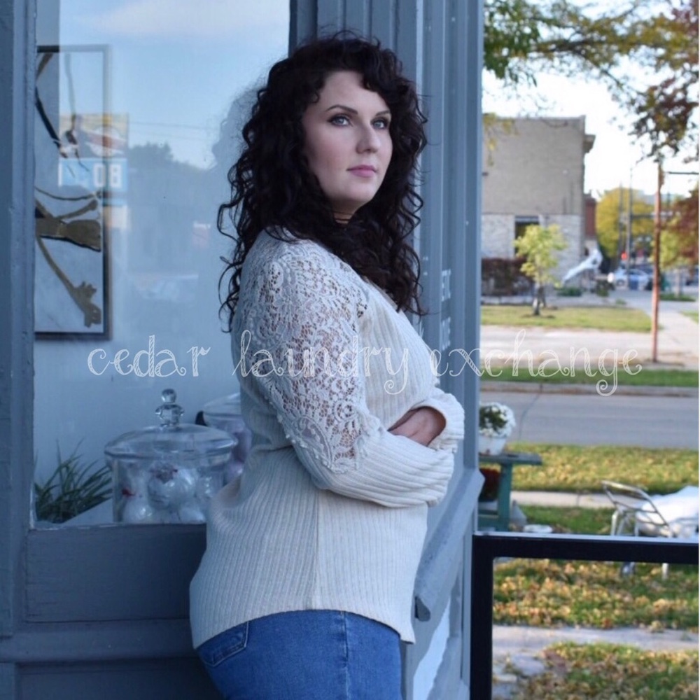 Gorgeous Inset Lace Long Sleeve Top